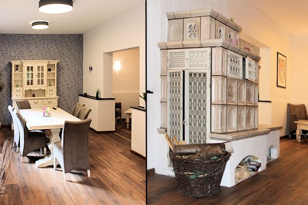 Eventzimmer und Salon mit Kachelofen