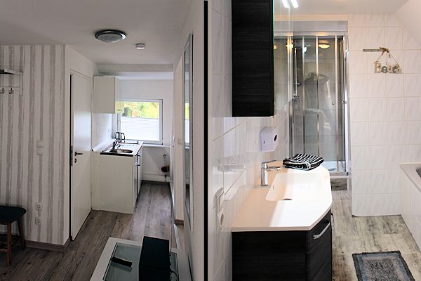 Küchenzeile / Dusche und WC